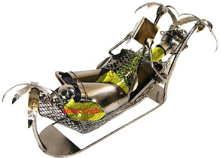 Wine caddy/metal Figurine/metal wine bottle holders