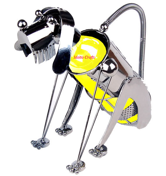 Dog wine bottle holders/animal wine holder/dog craft/dog sitting wine holder