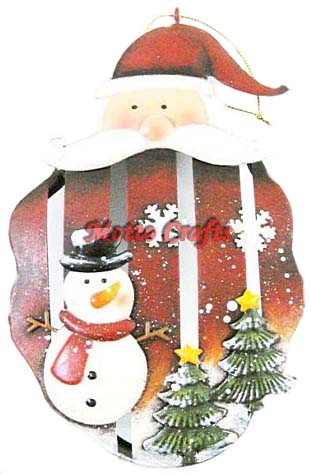 Metal Christmas Santa Candle Holder 